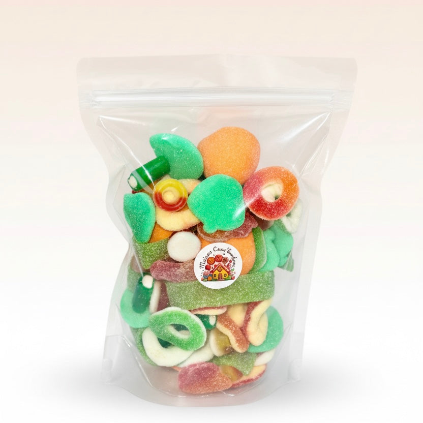 Mélange Pêche-Pomme - Assortiment 9 Bonbons Fruités - 500g