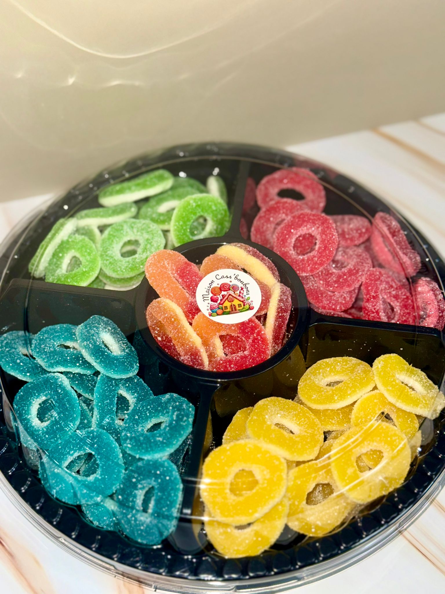 Plateau Gourmand 600g Anneaux Sucrés - Assortiment Coloré Sans Gluten