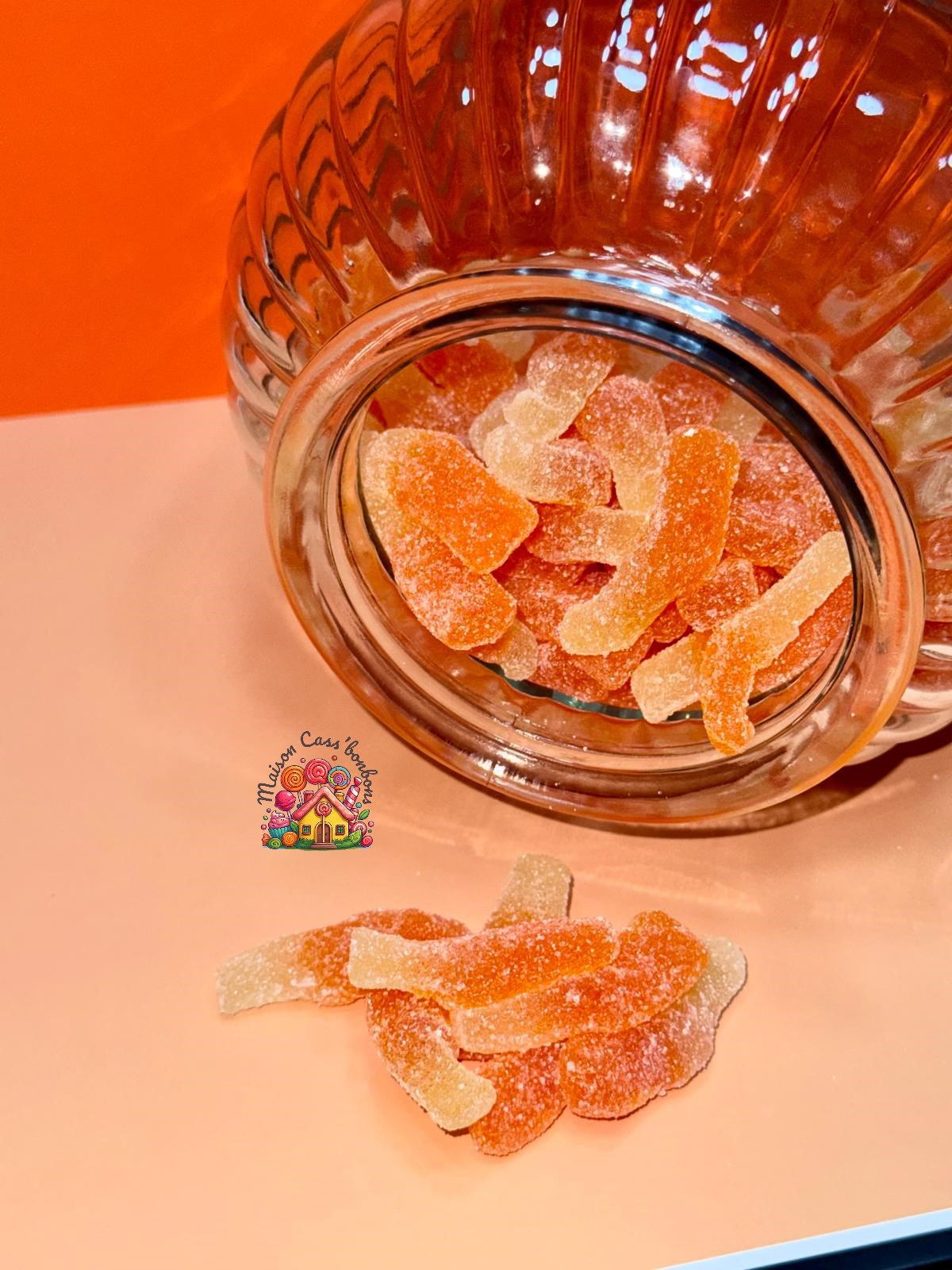 Bouteilles Orange Acidulées - Bonbons Gélatineux 100g