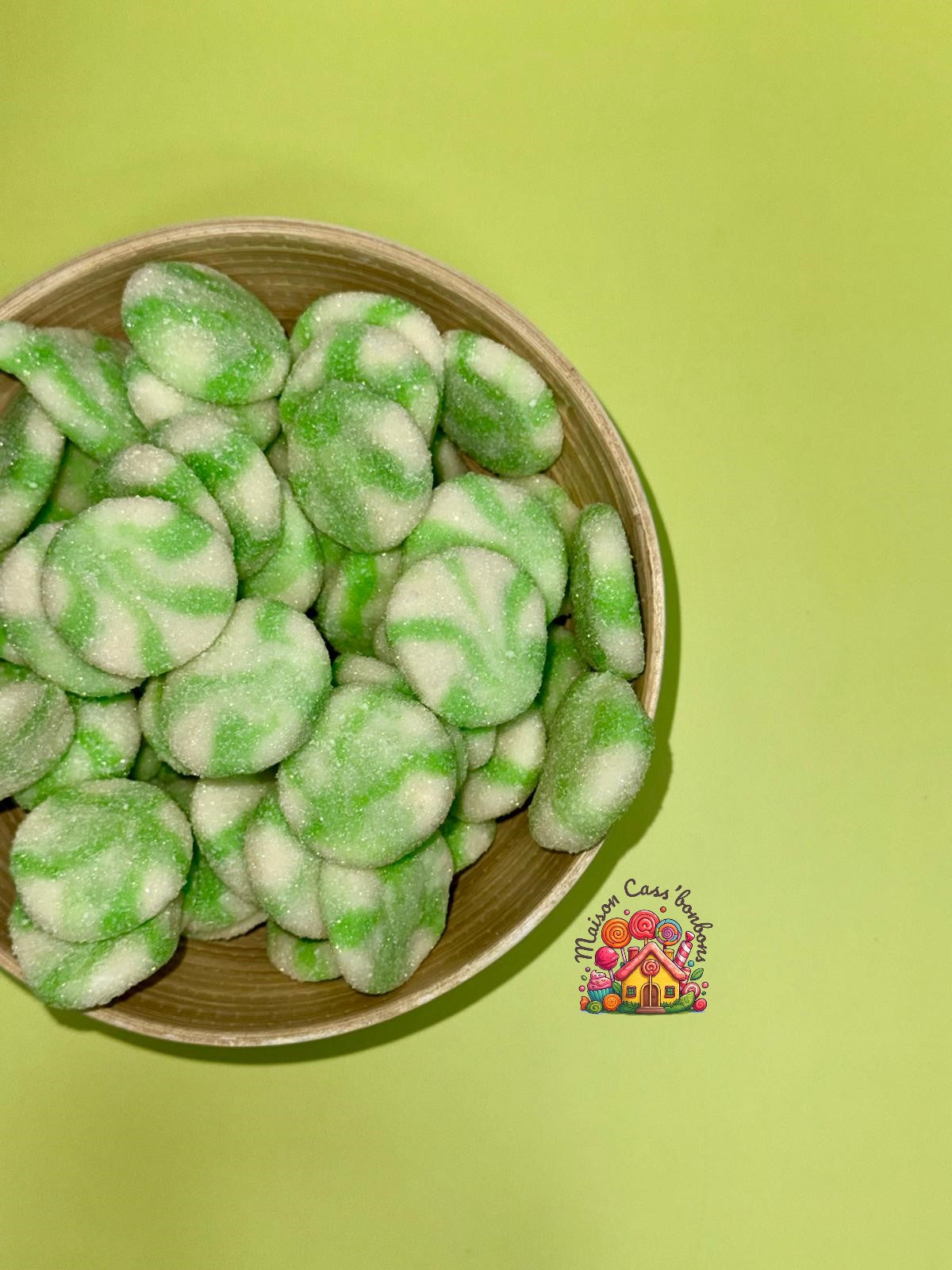 Kiwi Twist Acidulés - Bonbons Ronds Torsadés Saveur Kiwi 100g