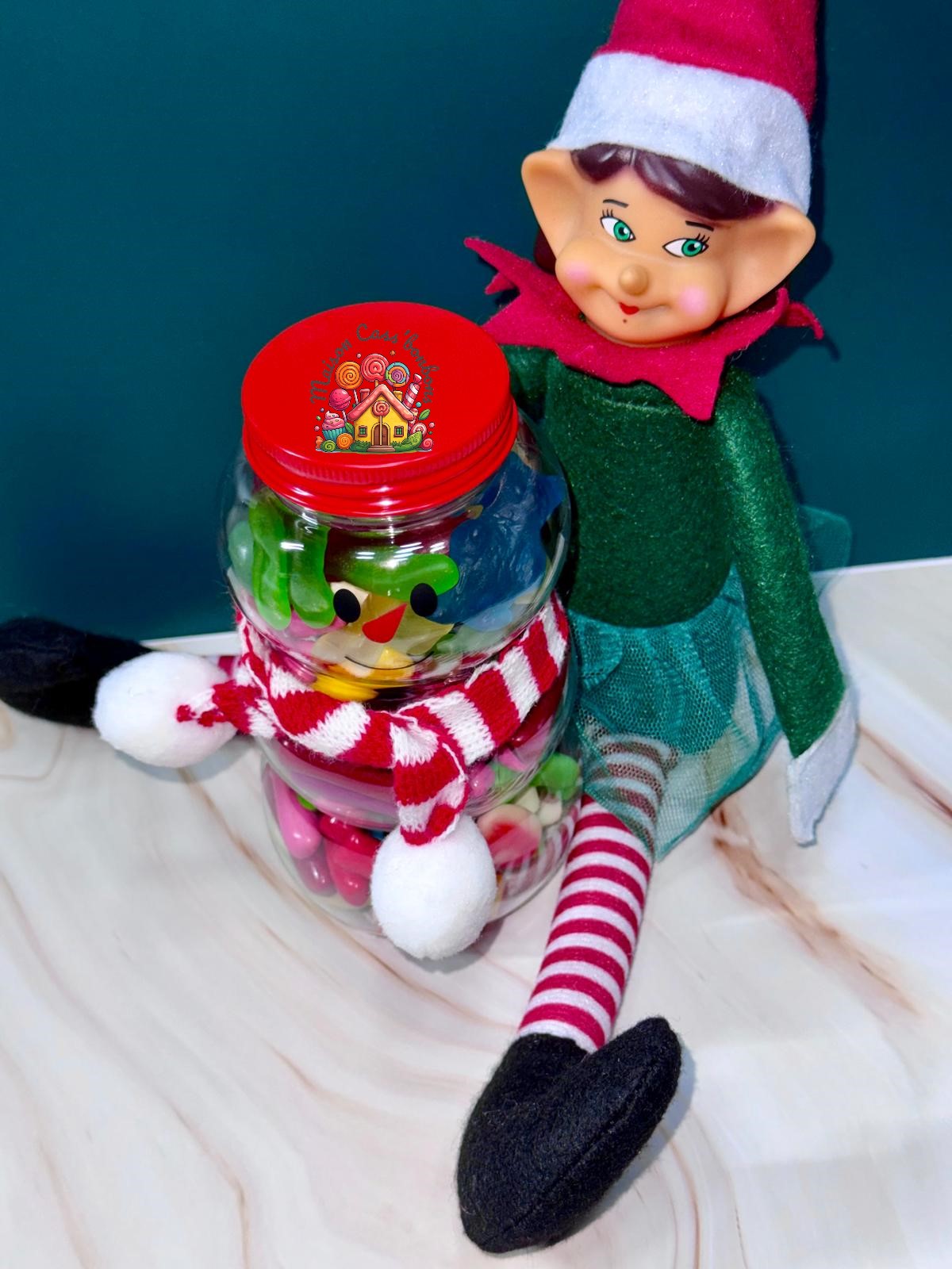 Bonhomme de Neige Garni de Bonbons 300g - Cadeau de Noël Original